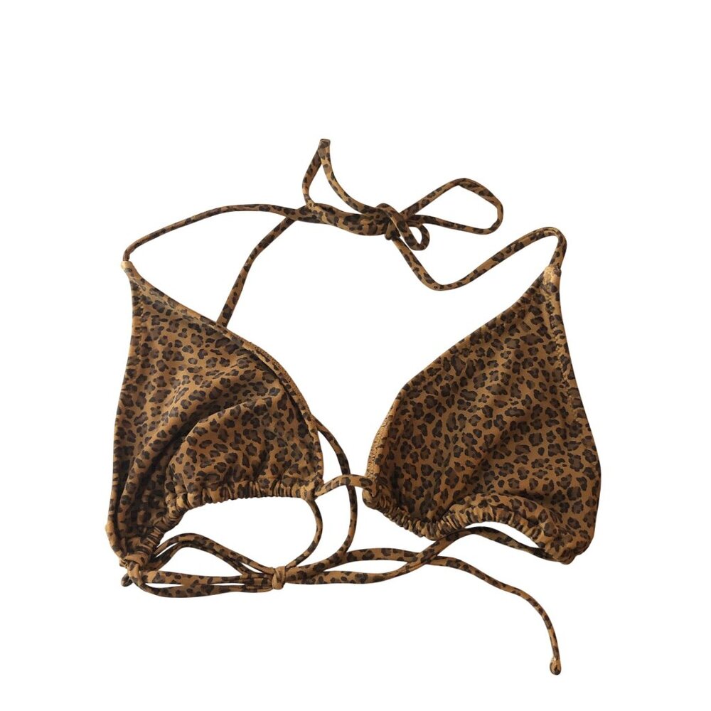 J Crew Perfect String Bikini Top In Leopard Print… - image 3